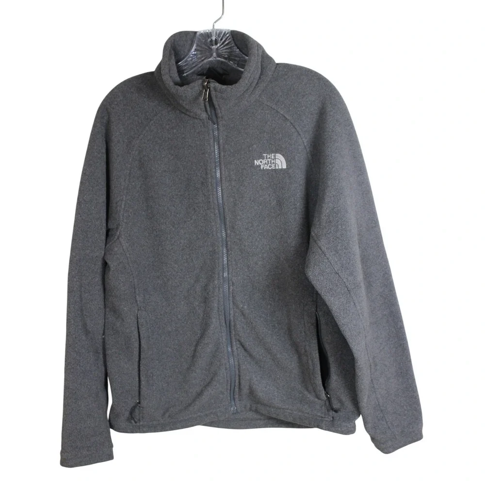 The North Face Men's Fleece Jacket Grey Full Zip Warm Outdoor Casual Size Large